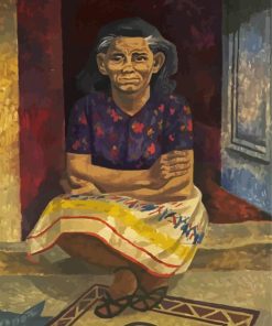 Woman Sitting on Doorstep Paint By Number