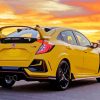 Yellow Honda Car Paint By Number