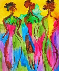 Abstract Three Women Paint By Number