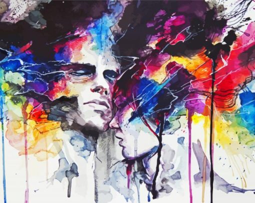 Abstract Splatter Couple Paint By Number