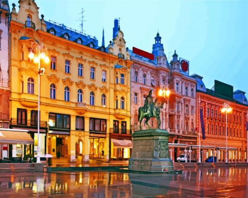 Aesthetic Ban Josip Jelacic Square Zagreb Paint By Number