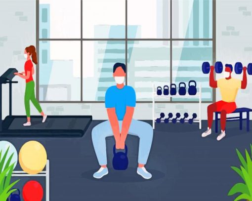 Aesthetic Gym Illustration Paint By Number