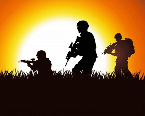 Army Silhouette Paint By Number