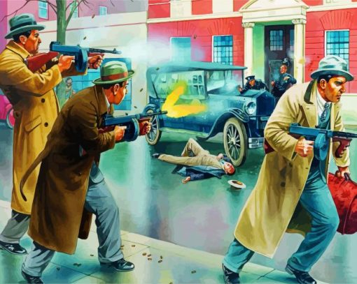 Bank Robber Gangsters Paint By Number