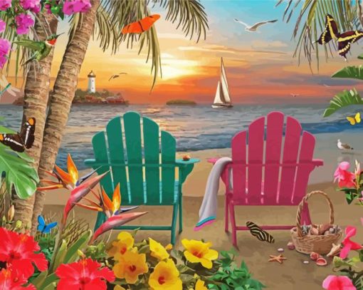 Beach Chairs Paint By Number