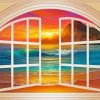 Beach Through A Window Paint By Number