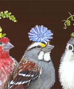 Birds With Hats Paint By Number