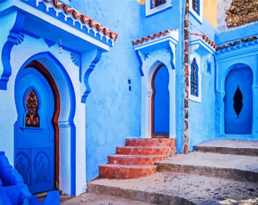 Chefchaouen Blue Houses Paint By Number