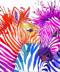 Colorful Zeebras Art Paint By Number