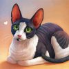 Cute Cat With Big Ears Paint By Numbe