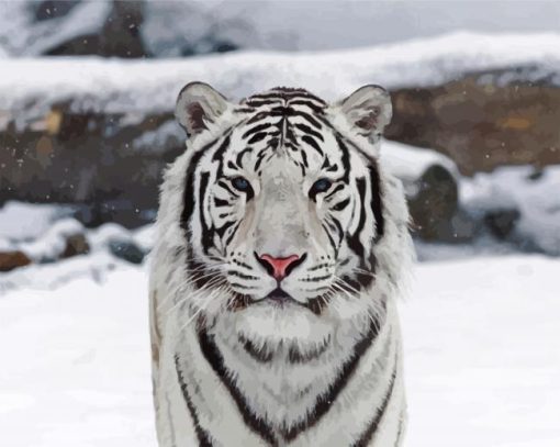 Cute White Tiger Paint By Number