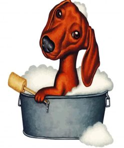 Dachshunds In Bath Paint By Number