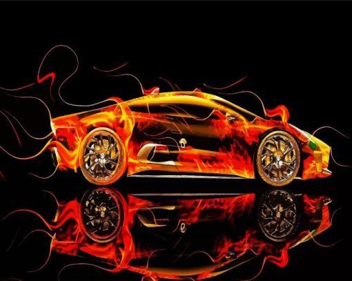 Fire Car Paint By Number