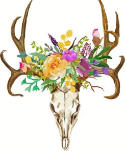 Floral Deer Paint By Number