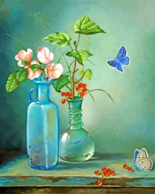 Flowers And Butterflies Paint By Number