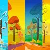 Four Seasons Art Illustration Paint By Number