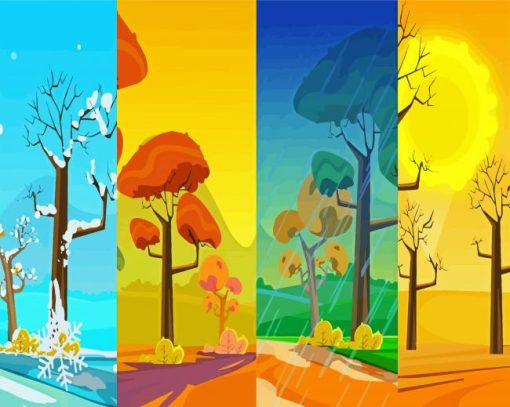 Four Seasons Art Illustration Paint By Number