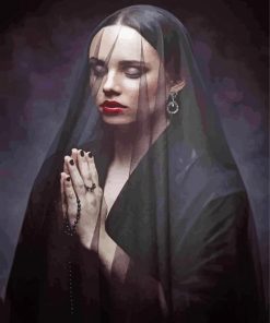 Gothic Lady With Veil Paint By Number