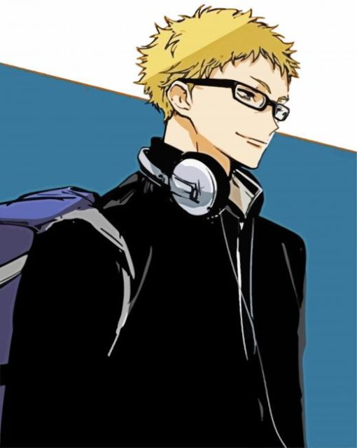 Haikyuu Tsukishima Side Profile Paint By Number