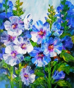 Hollyhocks Plants Art Paint By Number