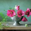 Hollyhocks Vintage Vase Paint By Number