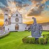 Basilica of San Francesco d'Assisi At Sunset Paint By Number