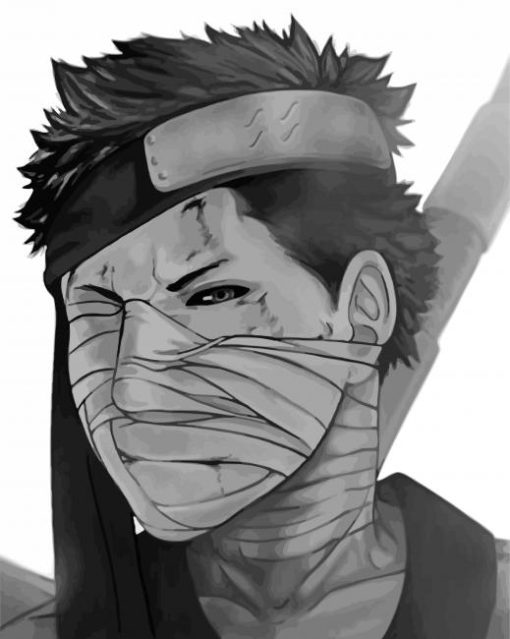 Monochrome Zabuza Momochi Anime Paint By Number