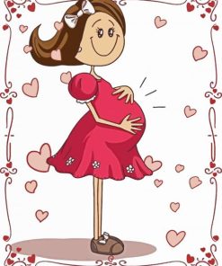 Pregnant Lady Illustration Paint By Number