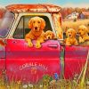 Puppies On A Truck Paint By Number