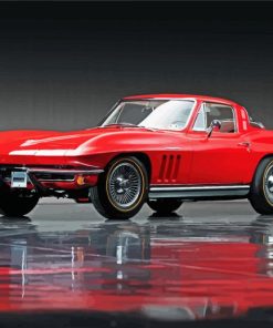 Red Classic Chevrolet Corvette Paint By Number