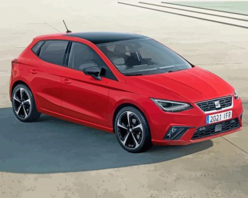 Red Ibiza Seat Cupra Paint By Number