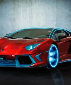 Red Lamborghini Paint By Number