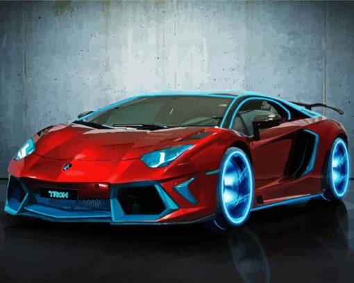 Red Lamborghini Paint By Number