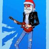 Skinny Santa Playing On Electric Ukulele Paint By Number