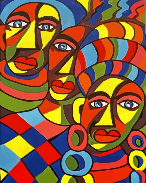 Abstract African Tribal Women Paint By Number