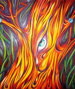 Abstract Eyes Trees Paint By Number