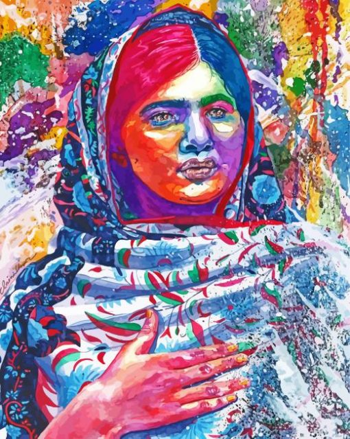 Abstract Malala Yousafzai Paint By Number