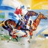 Abstract Polo Players And Horses Art Paint By Number