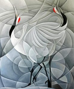 Abstract Crane Birds Paint By Number