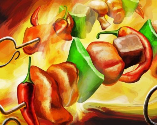 Abstract Food Art Paint By Number