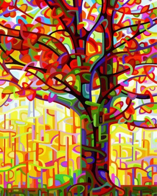 Abstract Trees Art Paint By Number