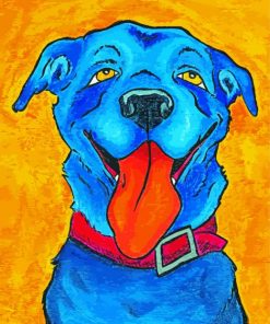 Adorable Blue Dog Art Paint By Number