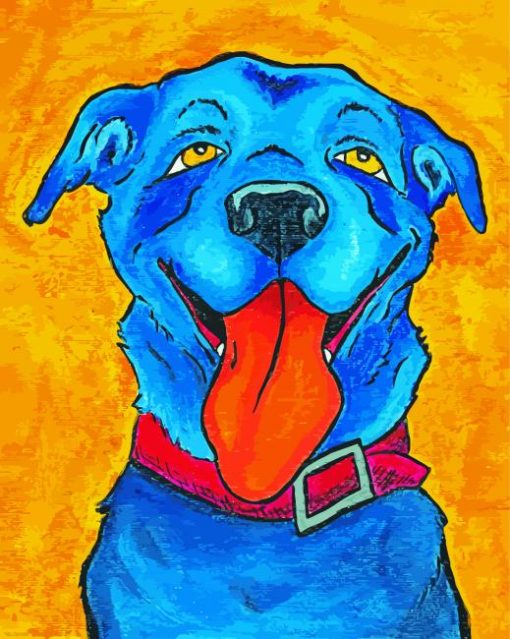 Adorable Blue Dog Art Paint By Number