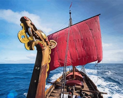 Aesthetic Viking Boat Paint By Number