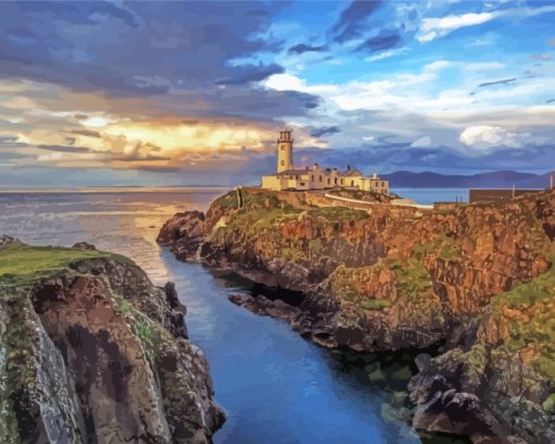 Aesthetic Fanad Head Lighthouse Paint By Number