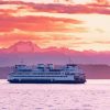 Aesthetic Seattle Ferry At Sunset Paint By Number