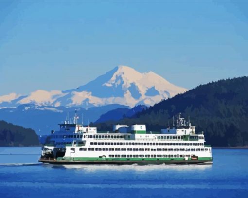 Aesthetic Seattle Ferry Paint By Number