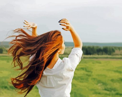 Aesthetic Prairie Woman In The Wind Paint By Number