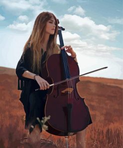 Aesthetic Woman Playing Cello Paint By Number