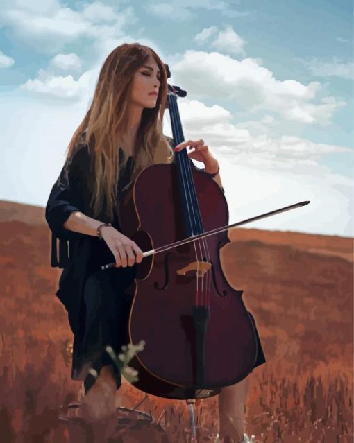 Aesthetic Woman Playing Cello Paint By Number